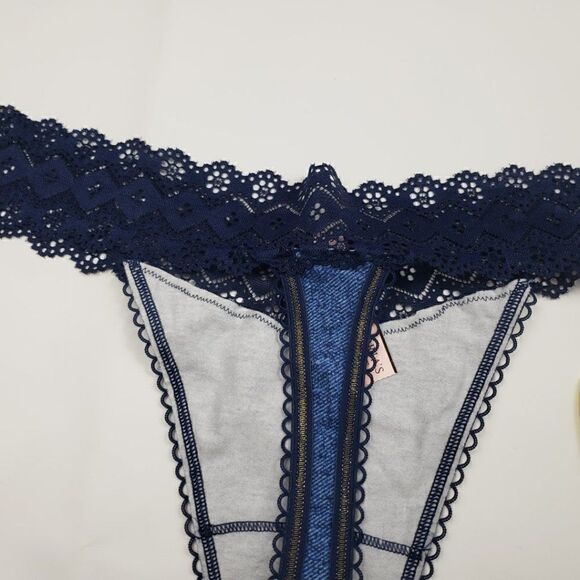 VS Super Sexy Blue Lace THONG XLARGE - Picture 4 of 4